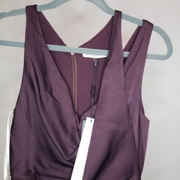 NWT‎ Halston Cowl Drape Satin Slip Gown - Size 0 - Picture 7 of 13